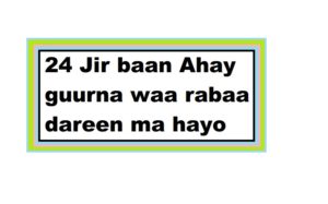 24 Jir baan Ahay guurna waa rabaa dareen ma hayo