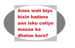 Anoo wali biyo bixin hadana aan isku celiyo maxaa ka dhalan kara?