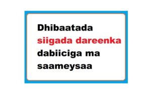 Dhibaatada siigada dareenka dabiiciga ma saameysaa