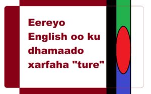 Eereyo English oo ku dhamaado xarfaha "ture"