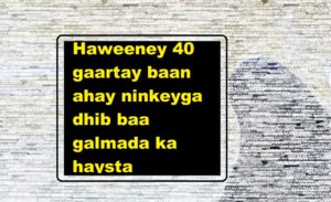 Haweeney 40 gaartay baan ahay ninkeyga dhib baa galmada ka haysta