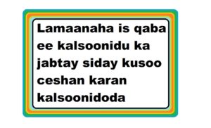 Lamaanaha is qaba ee kalsoonidu ka jabtay siday kusoo ceshan karan kalsoonidoda