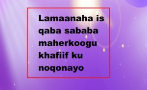 Lamaanaha is qaba sababa maherkoogu khafiif ku noqonayo