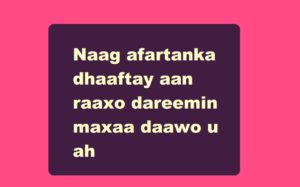 Naag afartanka dhaaftay aan raaxo dareemin maxaa daawo u ah