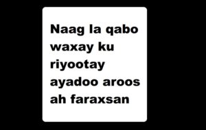 Naag la qabo waxay ku riyootay ayadoo aroos ah faraxsan