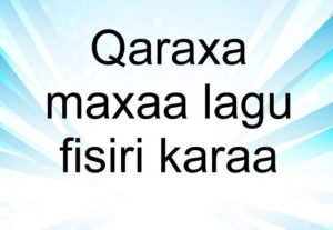 Qaraxa maxaa lagu fisiri karaa