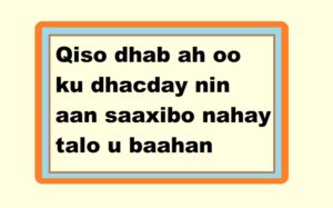 Qiso dhab ah oo ku dhacday nin aan saaxibo nahay talo u baahan