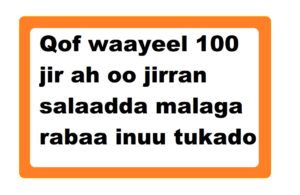 Qof waayeel 100 jir ah oo jirran salaadda malaga rabaa inuu tukado