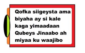 Qofka siigeysta ama biyaha ay si kale kaga yimaadaan Qubeys Jinaabo ah miyaa ku waajibo