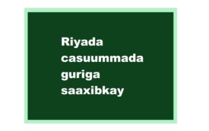 Riyada casuummada guriga saaxibkay