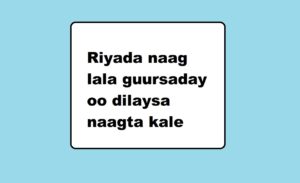 Riyada naag lala guursaday oo dilaysa naagta kale