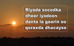 Riyada socodka dheer iyadoon danta la gaarin oo qoraxda dhacayso