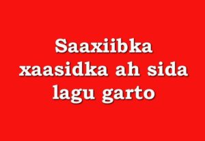 Saaxiibka xaasidka ah sida lagu garto