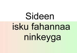 Sideen isku fahannaa ninkeyga