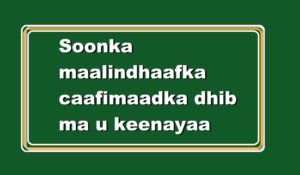 Soonka maalindhaafka caafimaadka dhib ma u keenayaa