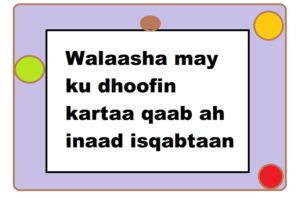 Walaasha may ku dhoofin kartaa qaab ah inaad isqabtaan