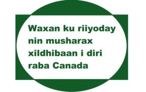 Waxan ku riiyoday nin musharax xildhibaan i diri raba Canada