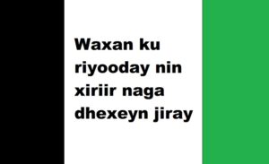 Waxan ku riyooday nin xiriir naga dhexeyn jiray