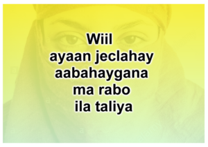 Wiil ayaan jeclahay aabahaygana ma rabo ila taliya