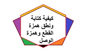 كيفية كتابة ونطق همزة القطع وهمزة الوصل