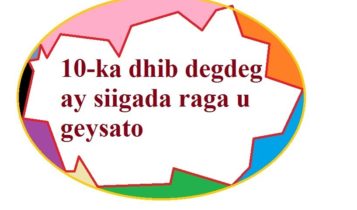 10-ka dhib degdeg ay siigada raga u geysato