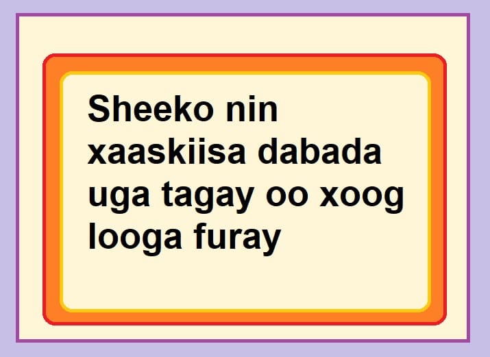 Sheeko nin xaaskiisa dabada uga tagay oo xoog looga furay