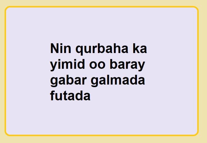 Nin qurbaha ka yimid oo baray gabar galmada futada