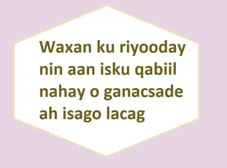 Waxan ku riyooday nin aan isku qabiil nahay o ganacsade ah isago lacag isiinaya