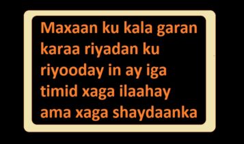 Maxaan ku kala garan karaa riyadan ku riyooday in ay iga timid xaga ilaahay ama xaga shaydaanka Maxaan ku kala garan karaa riyadan ku riyooday in ay iga timid xaga ilaahay ama xaga shaydaanka
