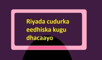 Riyada cudurka eedhiska kugu dhacaayo Riyada cudurka eedhiska kugu dhacaayo