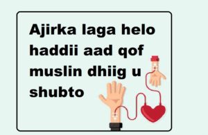 Ajirka laga helo haddii aad qof muslin dhiig u shubto