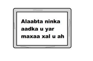 Alaabta ninka aadka u yar maxaa xal u ah