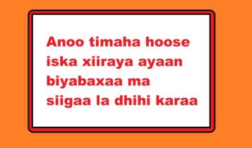 Anoo timaha hoose iska xiiraya ayaan biyabaxaa ma siigaa la dhihi karaa