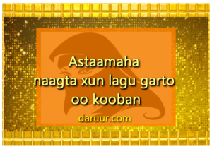 Astaamaha naagta xun lagu garto oo kooban