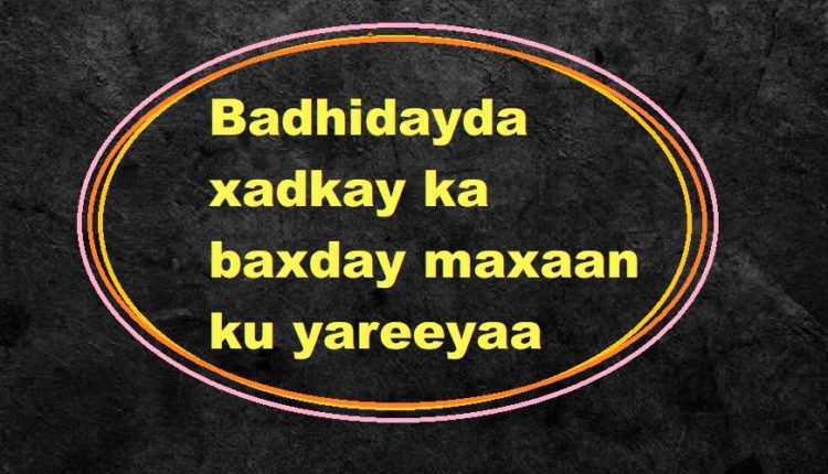 Badhidayda xadkay ka baxday maxaan ku yareeyaa