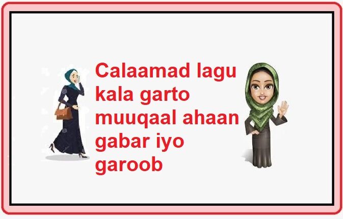 Calaamad lagu kala garto muuqaal ahaan gabar iyo garoob