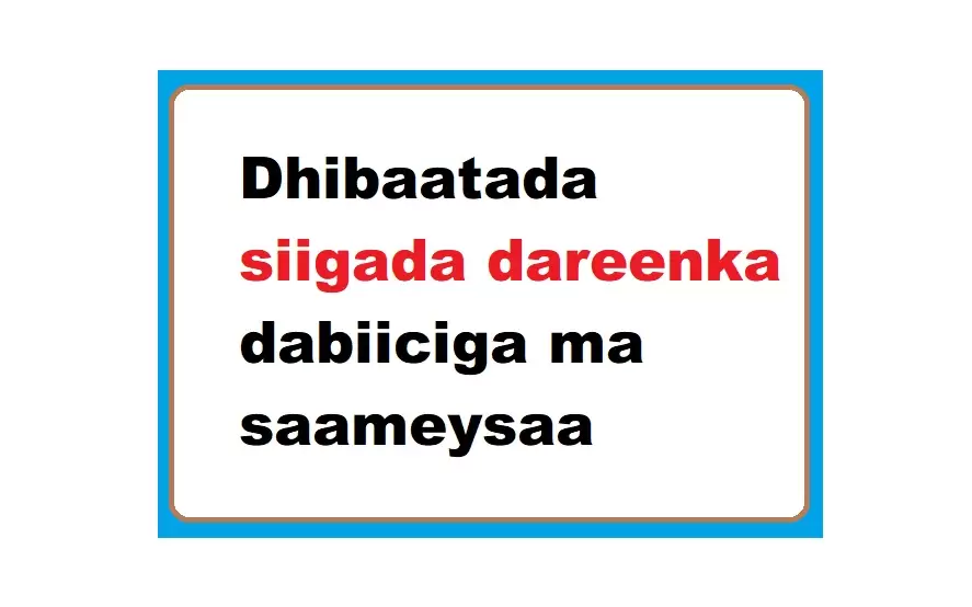 Dhibaatada siigada dareenka dabiiciga ma saameysaa