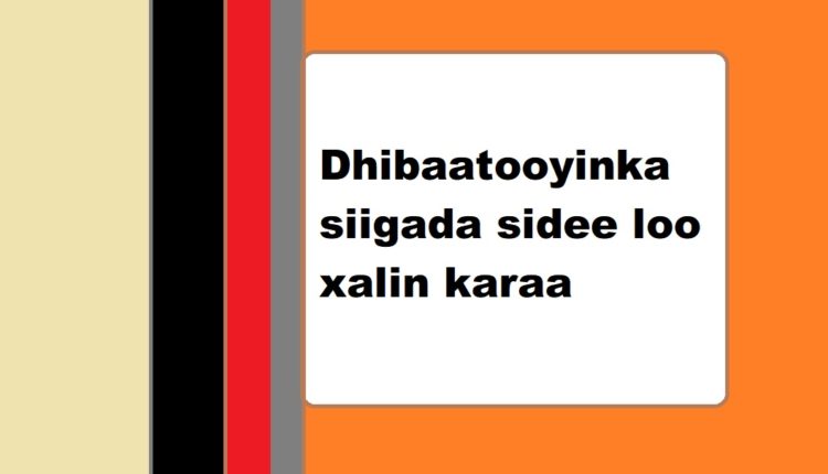 Dhibaatooyinka siigada sidee loo xalin karaa