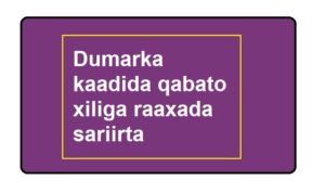 Dumarka kaadida qabato xiliga raaxada sariirta