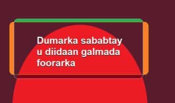 Dumarka sababtay u diidaan galmada foorarka