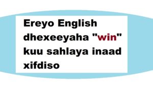 Ereyo English dhexeeyaha "win" kuu sahlaya inaad xifdiso