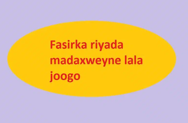 Fasirka riyada madaxweyne lala joogo