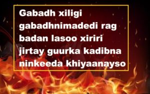 Gabadh xiligi gabadhnimadedi rag badan lasoo xiriri jirtay guurka kadibna ninkeeda khiyaanayso