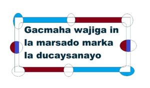 Gacmaha wajiga in la marsado marka la ducaysanayo 