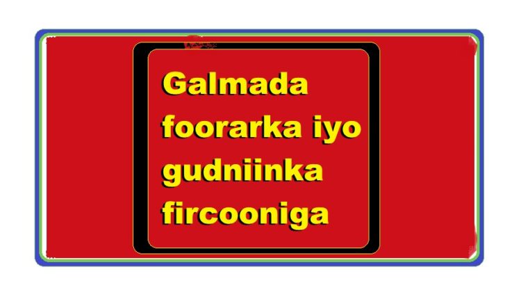 Galmada foorarka iyo gudniinka fircooniga1