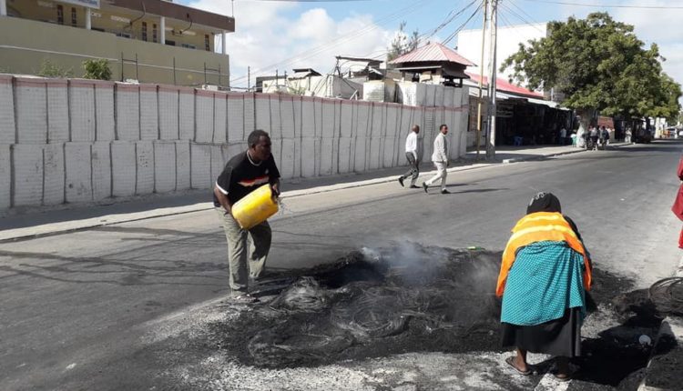 Jidadka la gubay Muqdisho