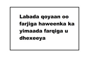 Labada qoyaan oo farjiga haweenka ka yimaada farqiga u dhexeeya