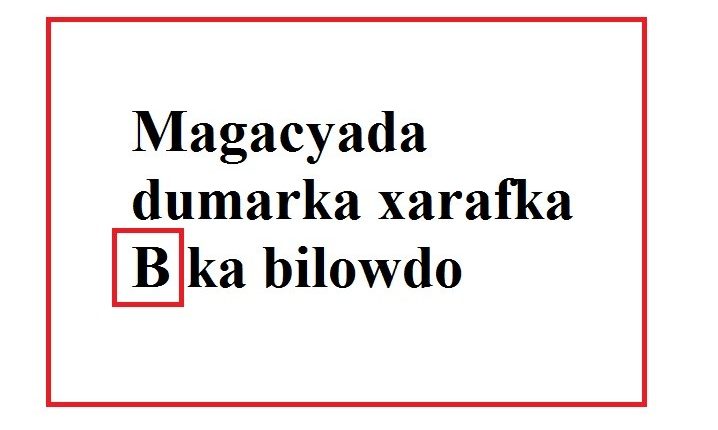 Magacyada dumarka xarafka B ka bilowdo