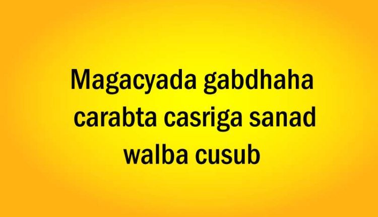 Magacyada gabdhaha carabta casriga sanad walba cusub