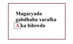 Magacyada gabdhaha xarafka A ka bilowdo